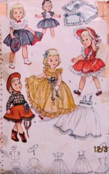 3729  SIMPLICITY 16",19'' TONI DOLL BERET, CARRIAGE SET, FORMAL,COWGIRL PATTERN